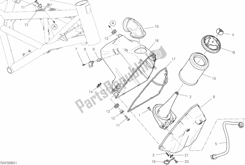 Alle onderdelen voor de Luchtinlaat - Olie-ontluchter van de Ducati Scrambler Icon Dark 803 2020